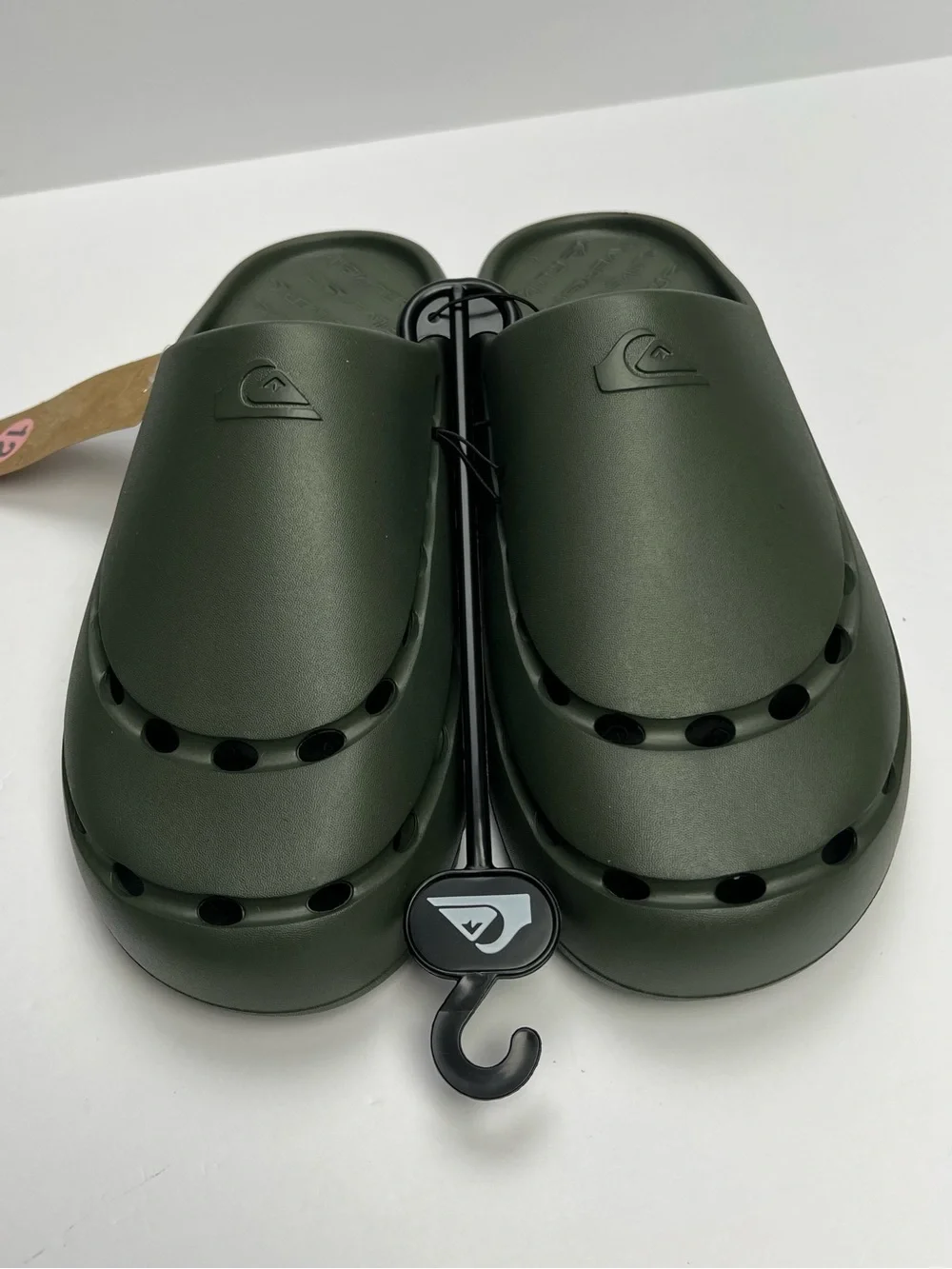 Quiksilver Cloudbreak Clog Slide Sandals Mens Size 12 Olive Green Arm